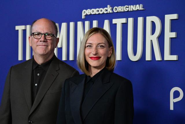 Executive producers, Co-Creators and Co-Showrunners Steve Turner and Jenifer Ames attend the premiere of Peacock's "The Miniature Wife" at the DGA Theater in Los Angeles, on April 6, 2026. (Photo by Frederic J. BROWN / AFP)