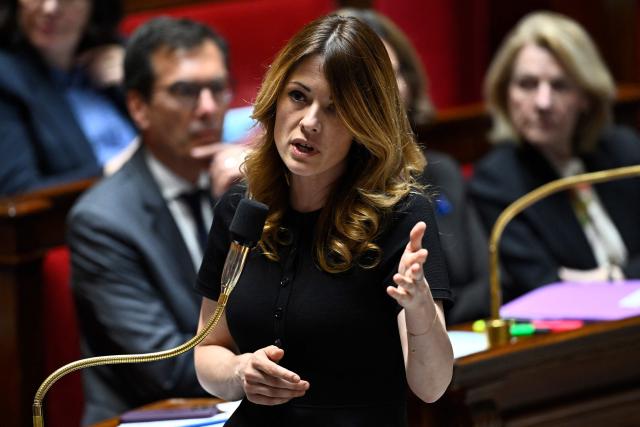 France's Government Spokesperson and junior Minister for Energy and Digital economy Maud Bregeon answers during a session of questions to the government at The National Assembly, France's lower house of parliament in Paris on April 7, 2026. (Photo by JULIEN DE ROSA / AFP)