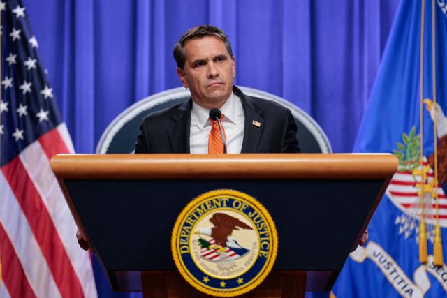 US Acting Attorney General Todd Blanche speaks during a news conference about the Trump administration's anti-fraud efforts at the Department of Justice headquarters in Washington, DC, on April 7, 2026. (Photo by Kent Nishimura / AFP)