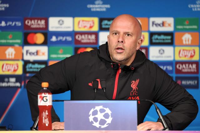 Liverpool's Dutch coach Arne Slot  gives a  for a press conference on the eve of the UEFA Champions League quarter-final first leg football match between Paris Saint-Germain (PSG) Liverpool FC in Paris  on April 7, 2026. (Photo by FRANCK FIFE / AFP)