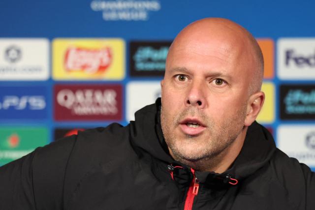 Liverpool's Dutch coach Arne Slot  gives a  for a press conference on the eve of the UEFA Champions League quarter-final first leg football match between Paris Saint-Germain (PSG) Liverpool FC in Paris  on April 7, 2026. (Photo by FRANCK FIFE / AFP)