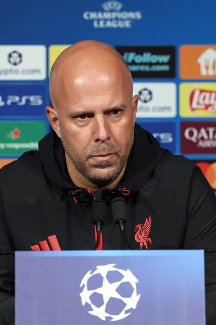 Liverpool's Dutch coach Arne Slot  gives a  for a press conference on the eve of the UEFA Champions League quarter-final first leg football match between Paris Saint-Germain (PSG) Liverpool FC in Paris  on April 7, 2026. (Photo by FRANCK FIFE / AFP)