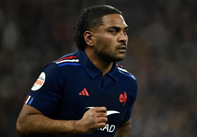 (FILES) France's hooker Peato Mauvaka leaves the pitch with a yellow card during the Six Nations international rugby union match between France and Scotland at Stade de France in Saint-Denis, Paris' suburb, on March 15, 2025. After suffering a serious knee injury in the week leading up to the UBB-Toulouse semifinal in 2025, Mauvaka will indeed be on the pitch on April 12, 2026 in the Champions Cup quarter-final. (Photo by JULIEN DE ROSA / AFP)