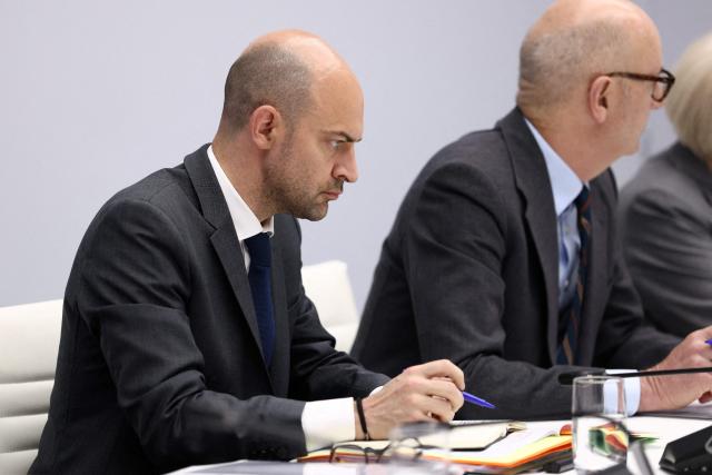 France's Foreign Affairs Minister Jean-Noel Barrot addresses a national defence council meeting on Middle East war at The Elysee Presidential Palace in Paris on April 8, 2026. French nationals, who spent more than three years in an Iranian prison on espionage charges, headed home from the war-stricken country on April, 7, 2026 Macron said. (Photo by Tom Nicholson / POOL / AFP)