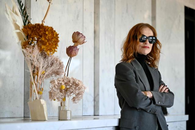 French actress Isabelle Huppert attends a photocall of the movie "The Richest Woman in the World", in Rome on April 8, 2026. (Photo by Alberto PIZZOLI / AFP)