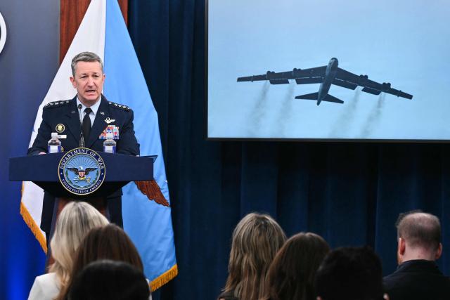 Chairman of the Joint Chiefs of Staff General Dan Caine speaks during a press briefing at the Pentagon in Washington, DC, on April 8, 2026. The United States and Iran agreed to a two-week ceasefire on April 7 barely an hour before President Donald Trump's deadline to obliterate the country, triggering global relief alongside apprehension. Tehran has agreed to temporarily reopen the Strait of Hormuz, through which much of the world's oil, gas and fertiliser passes, easing concerns for the battered global economy. (Photo by Mandel NGAN / AFP)