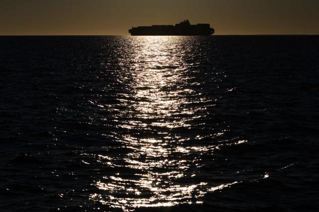 A container ship operated by Ocean Network Express (ONE) sails off the southeastern Mediterranean coast of France in Marseille on April 7, 2026. (Photo by Thibaud MORITZ / AFP)