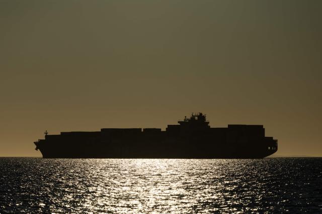 A container ship operated by Ocean Network Express (ONE) sails off the southeastern Mediterranean coast of France in Marseille on April 7, 2026. (Photo by Thibaud MORITZ / AFP)