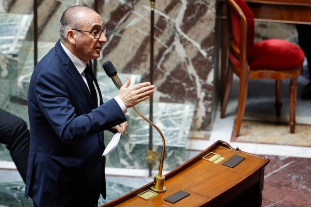France's Interior Minister Laurent Nunez speaks during a session of questions to the government at The National Assembly, France's lower house of parliament in Paris on April 8, 2026. (Photo by GEOFFROY VAN DER HASSELT / AFP)