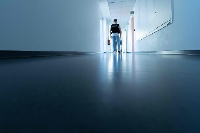 This photograph shows an investigator at the offices of the National Cyber Unit (Unite Nationale Cyber, UNCyber) of the National Gendarmerie based in Pontoise on April 7, 2026. (Photo by Joel Saget / AFP)