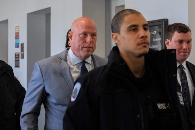 Michael J. Brown, attorney for Rex Heuermann, arrives at Suffolk County Court for the for expected guilty plea of his client in connection with the Gilgo Beach serial killings, in Riverhead, New York on April 8, 2026. The Gilgo Beach serial killings refer to a series of murders discovered on Long Island in 2010–2011, with Rex Heuermann arrested in 2023 and charged in several of the killings. (Photo by David Dee Delgado / AFP)