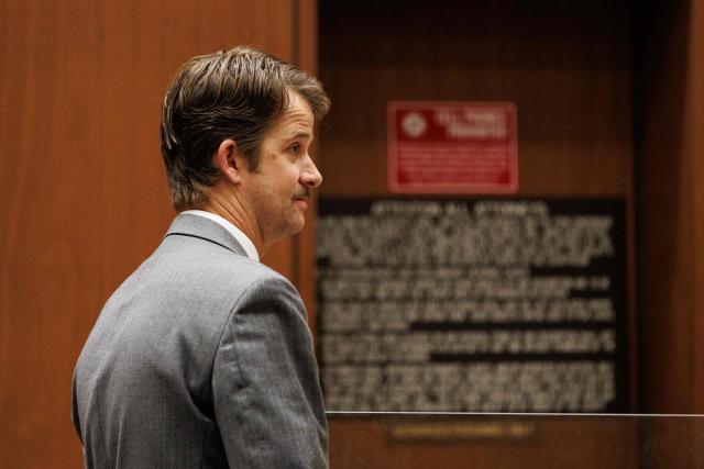 Los Angeles County Public Defender Derek Dillman speaks during a hearing for Ivanna Lisette Ortiz, accused of firing shots at the home of Barbadian singer Rihanna, at Clara Shortridge Foltz Criminal Justice Center in Los Angeles, on April 8, 2026. Ortiz was charged on March 10, 2026 with attempted murder after she opened fire at the sprawling estate of global megastar Rihanna in Los Angeles on March 8. (Photo by Caylo Seals / POOL / AFP)