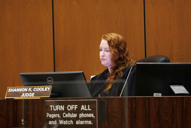 Judge Shannon K. Cooley presides during a hearing for Ivanna Lisette Ortiz, accused of firing shots at the home of Barbadian singer Rihanna, at Clara Shortridge Foltz Criminal Justice Center in Los Angeles, on April 8, 2026. Ortiz was charged on March 10, 2026 with attempted murder after she opened fire at the sprawling estate of global megastar Rihanna in Los Angeles on March 8. (Photo by Caylo Seals / POOL / AFP)