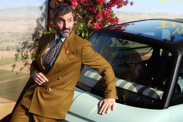Italian playwright Marco Calvani attends Universal's premiere of "You, Me & Tuscany" at Jazz at Lincoln Center in New York on April 8, 2026. (Photo by CHARLY TRIBALLEAU / AFP)