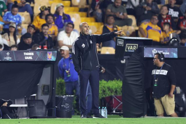 Tigres' Argentine head coach Guido Pizarro gestures during the CONCACAF Champions Cup quarterfinal football match between Mexico's Tigres and US' Seattle Sounders at the Universitario stadium in San Nicolas de los Garza, state of Nuevo Leon, Mexico on April 8, 2026. (Photo by Julio Cesar AGUILAR / AFP)