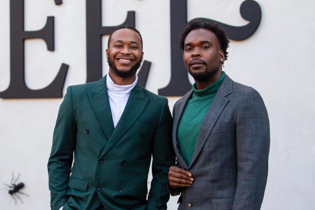 (L-R) US YouTubers Patric Fernandes and Robby Baltazard attend "Beef" season 2 premiere at the Egyptian Theater in Los Angeles on April 8, 2026. (Photo by Apu GOMES / AFP)