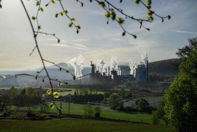This photograph shows a general view of the paper pulp producer Fibre Excellence group's site in Saint-Gaudens, south western France, on April 9, 2026. The Fibre Excellence group, which employs 670 people, 275 in Saint-Gaudens and 270 in Tarascon, produces 500,000 tonnes annually out of the two million tonnes of paper pulp consumed in France. It is owned by Jackson Wijaya, whose family runs the Indonesian global paper giant Asia Pulp and Paper. (Photo by Ed JONES / AFP)