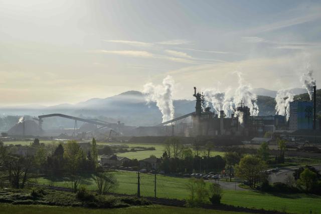 This photograph shows a general view of the paper pulp producer Fibre Excellence group's site in Saint-Gaudens, south western France, on April 9, 2026. The Fibre Excellence group, which employs 670 people, 275 in Saint-Gaudens and 270 in Tarascon, produces 500,000 tonnes annually out of the two million tonnes of paper pulp consumed in France. It is owned by Jackson Wijaya, whose family runs the Indonesian global paper giant Asia Pulp and Paper. (Photo by Ed JONES / AFP)