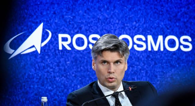 Roscosmos Russian State Space Corporation Director General Dmitry Bakanov attends a Russian Space Forum in Moscow on April 9, 2026, on the eve of the 65's annivesary of the first man in Space. Soviet cosmonaut Yuri Gagarin -  the first man in space, opened a new chapter in the history of Space exploration on April 12, 1961. (Photo by Alexander NEMENOV / AFP)