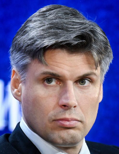 Roscosmos Russian State Space Corporation Director General Dmitry Bakanov attends a Russian Space Forum in Moscow on April 9, 2026, on the eve of the 65's annivesary of the first man in Space. Soviet cosmonaut Yuri Gagarin -  the first man in space, opened a new chapter in the history of Space exploration on April 12, 1961. (Photo by Alexander NEMENOV / AFP)