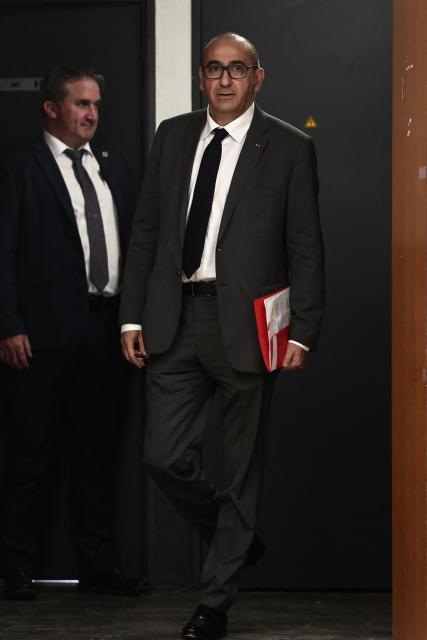 French Interior Minister Laurent Nunez arrives at the police station of Marseille's 2nd arrondissement, in Marseille, southeastern France on April 9, 2026. Laurent Nunez officially designated the National Directorate of the Judicial Police (DNPJ) to lead the fight against organized crime, "elevated to the rank of absolute interministerial priority", during a press conference on April 9, 2026, in Marseille. To present his plan, the Minister of the Interior chose Marseille, where the DZ Mafia, a powerful criminal group dominating the drug market in the south, is based. (Photo by Thibaud MORITZ / AFP)