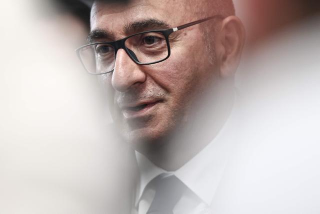French Interior Minister Laurent Nunez speaks during a press conference at the police station of Marseille's 2nd arrondissement, in Marseille, southeastern France on April 9, 2026. Laurent Nunez officially designated the National Directorate of the Judicial Police (DNPJ) to lead the fight against organized crime, "elevated to the rank of absolute interministerial priority", during a press conference on April 9, 2026, in Marseille. To present his plan, the Minister of the Interior chose Marseille, where the DZ Mafia, a powerful criminal group dominating the drug market in the south, is based. (Photo by Thibaud MORITZ / AFP)