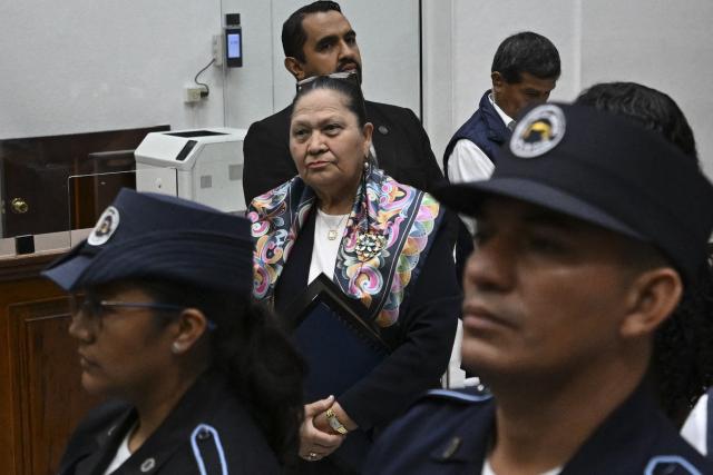 Guatemala's attorney general Consuelo Porras (C) attends a meeting of the commission that nominates finalists for the election of the attorney general for the next four-year term at the Supreme Court in Guatemala City on April 9, 2026. (Photo by JOHAN ORDONEZ / AFP)