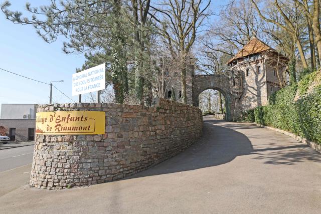 (FILES) A picture taken in Lievin on March 7, 2025 shows the entrance to the Riaumont children's village in Lievin on March 7, 2025. Six cleric from the Riaumont traditional Catholic community will go on trial from April 14, 2026 for violences against minors. (Photo by FRANCOIS LO PRESTI / AFP)