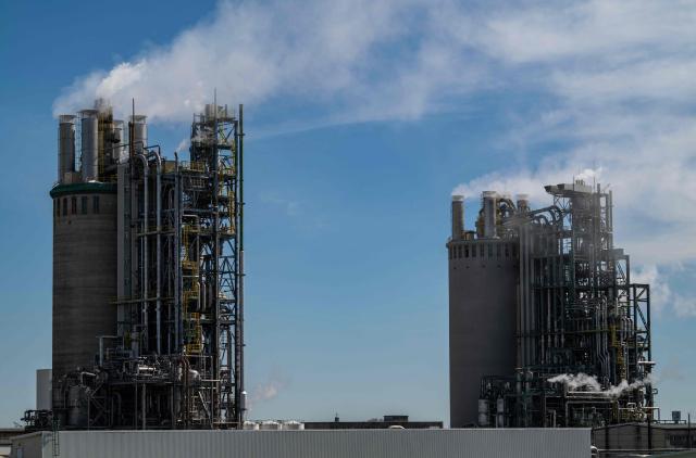 View of the Urea production facility at the SKW Piesteritz agro-chemical plant in Piesteritz near Wittenberg, northern Germany, on April 9, 2026. SKW Piesteritz is Germany’s largest producer of ammonia and urea with an annual output of over four million tonnes, manufacturing both a wide range of industrial chemicals and agrochemical products. (Photo by John MACDOUGALL / AFP)