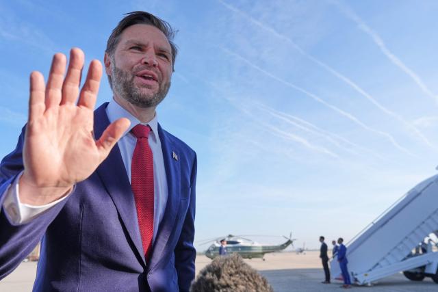 US Vice President JD Vance speaks to reporters before boarding Air Force Two at Joint Base Andrews, Maryland, on April 10, 2026, as he departs for Pakistan for talks on Iran. Vance said Friday he hoped for a "positive" outcome as he departed Washington for US-Iran peace talks being held in Pakistan. "We're going to try to have a positive negotiation," he told reporters before take-off from Joint Base Andrews. "If the Iranians are willing to negotiate in good faith, we're certainly willing to extend the open hand. If they're going to try to play us, then they're going to find the negotiating team is not that receptive." (Photo by Jacquelyn Martin / POOL / AFP)