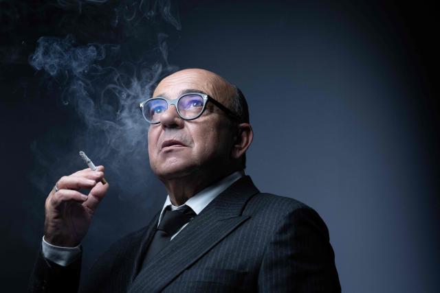 TOPSHOT - French journalist, writer, actor and filmmaker Karl Zero poses during a photo session in Paris on April 9, 2026. (Photo by Joel Saget / AFP)