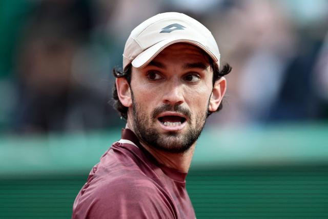 Monaco's Valentin Vacherot looks on as he plays against Australia's Alex De Minaur during the Monte Carlo ATP Masters Series Tournament quarter final tennis match on Court Rainier III at the Monte-Carlo Country Club in Roquebrune-Cap-Martin, south-eastern France on April 10, 2026. (Photo by Thibaud MORITZ / AFP)