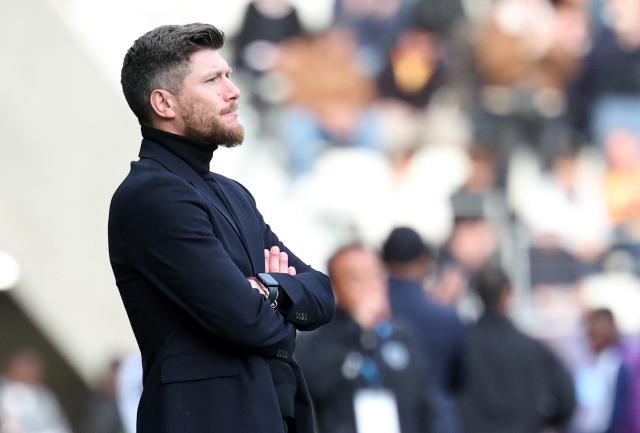 Monaco's Belgian head coach Sebastien Pocognoli looks on during the French L1 football match between Paris FC and AS Monaco at the Stade Jean-Bouin in Paris on April 10, 2026. (Photo by FRANCK FIFE / AFP)