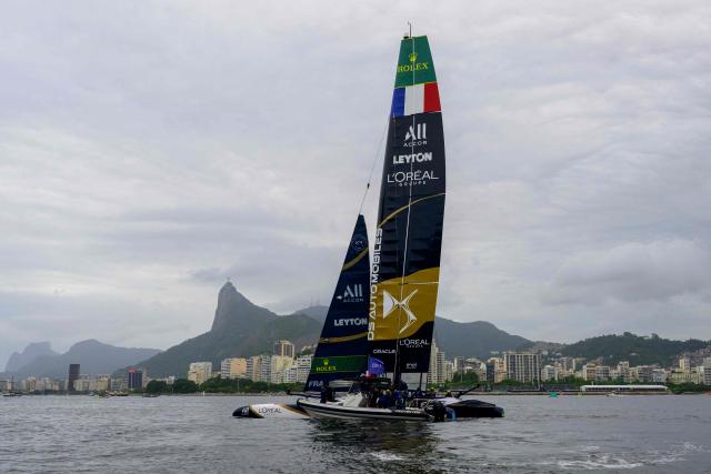 DS Automobiles France SailGP team trains ahead of the Rio 2026 SailGP in Guanabara Bay in Rio de Janeiro, Brazil on April 10, 2026. (Photo by Pablo PORCIUNCULA / AFP)