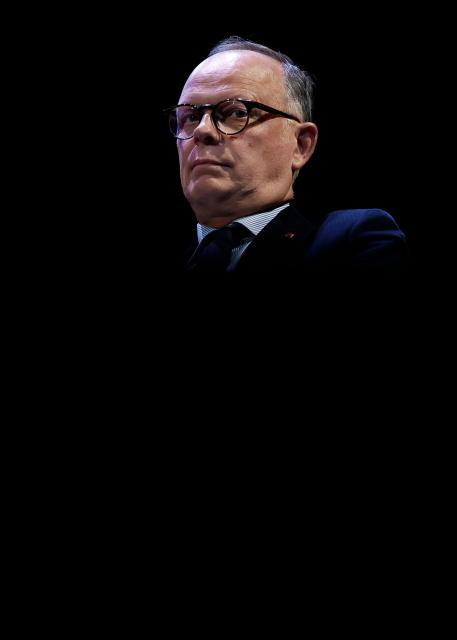 Mayor of Le Havre and president of French party Horizons Edouard Philippe attends a debate session of the “Grand Dйbat des Gracques” on major national issues, at the Theatre de la Cite Internationale in Paris on April 11, 2026. (Photo by Ian LANGSDON / AFP)