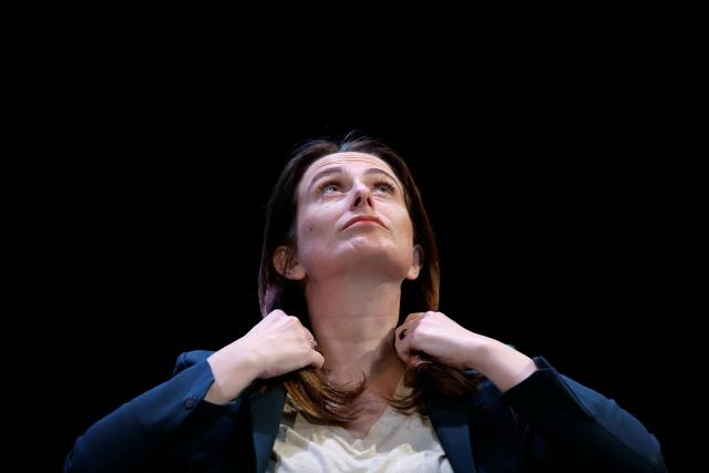 National secretary of French left-wing party The Ecologistes Marine Tondelier attends a debate session of the “Grand Dйbat des Gracques” on major national issues, at the Theatre de la Cite Internationale in Paris on April 11, 2026. (Photo by Ian LANGSDON / AFP)