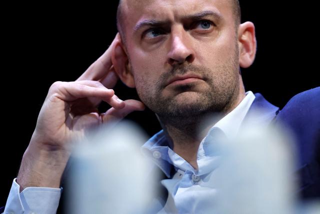 France's Foreign Affairs Minister Jean-Noel Barrot attends a debate session of the “Grand Dйbat des Gracques” on major national issues, at the Theatre de la Cite Internationale in Paris on April 11, 2026. (Photo by Ian LANGSDON / AFP)