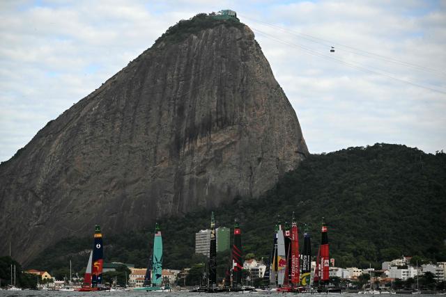 General view during the Rio 2026 SailGP race day 1, in Guanabara Bay in Rio de Janeiro, Brazil on April 11, 2026. (Photo by Mauro PIMENTEL / AFP)