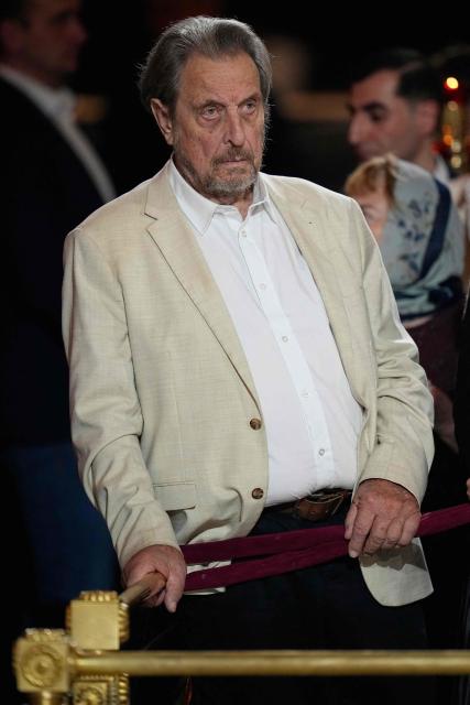 Errol Musk, South African businessman and Elon Musk's father, attends the Orthodox Easter service at the Cathedral of Christ the Saviour in Moscow on April 11, 2026. (Photo by Alexander Zemlianichenko / POOL / AFP)