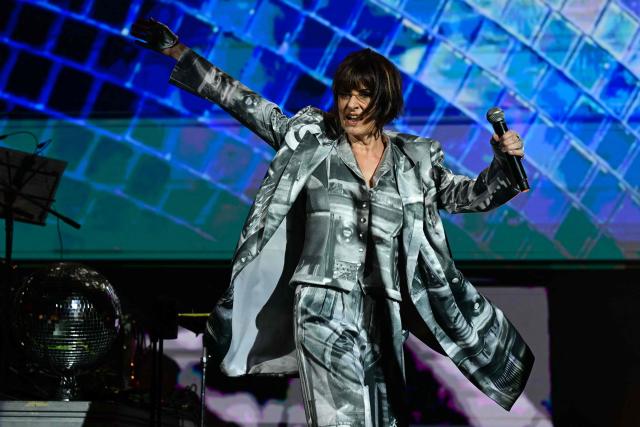 Brazilian songwriter Fernanda Abreu performs on stage during the Queremos music festival at the Circo Voador in Rio de Janeiro, Brazil on April 11, 2026. (Photo by Pablo PORCIUNCULA / AFP)