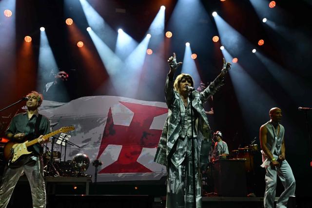 Brazilian songwriter Fernanda Abreu performs on stage during the Queremos music festival at the Circo Voador in Rio de Janeiro, Brazil on April 11, 2026. (Photo by Pablo PORCIUNCULA / AFP)