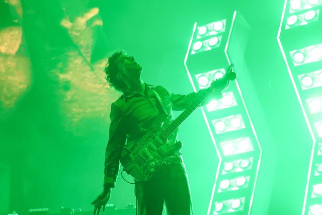US musician Albert Hammond Jr. from the Strokes performs on stage during 2026 Coachella Valley Music and Arts Festival at Empire Polo Club on April 11, 2026 in Indio, California. (Photo by VALERIE MACON / AFP)