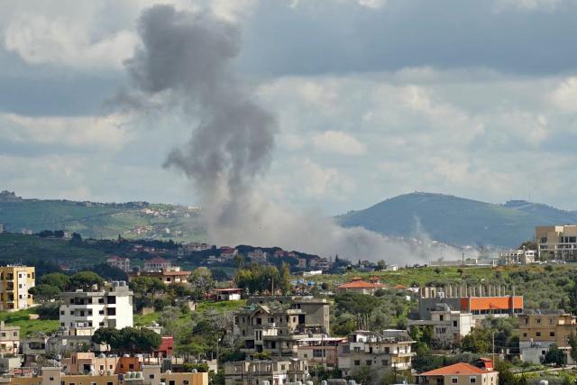 Smoke rises from the site of an Israeli strike that targeted an area in the southern Lebanese village of Nabatieh al Faouka, on April 12, 2026. Lebanese authorities said on April 11 that Israeli strikes have killed 2,020 people since the start of the war between Israel and Iran-backed Hezbollah last month. (Photo by Abbas FAKIH / AFP)