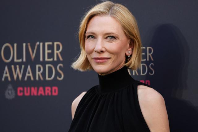Australian actress Cate Blanchett poses on the green carpet upon arrival to attend The Olivier Awards at the Royal Albert Hall in central London on April 12, 2026. (Photo by CARLOS JASSO / AFP)