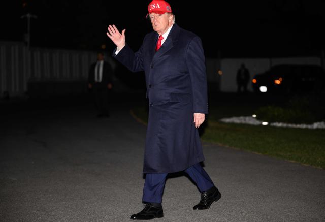 US President Donald Trump US President Donald Trump makes his way across the South Lawn of the White House upon returning to Washington, DC, on April 12, 2026. Trump is returning to Washington, DC, after he attended a UFC event and spending the weekend at his Trump National Doral Miami resort. (Photo by Mandel NGAN / AFP)