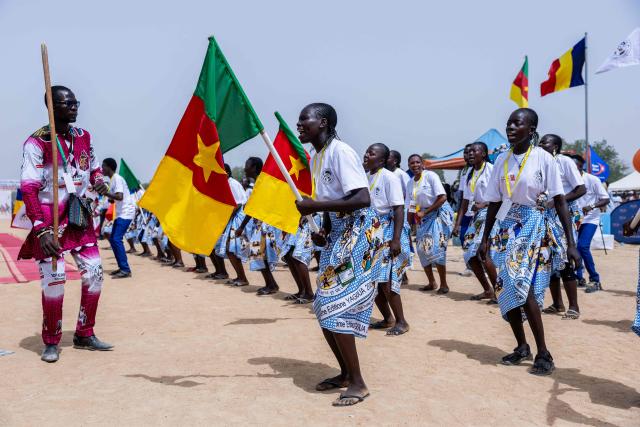 A group of Cameroonian dancers from the Massa people dance at the opening ceremony of the Tokna Massana Festival in Bongor on April 10, 2026. The culture of the Massa people was celebrated at the 10th edition of the Tokna Massana festival.
This year's celebration took on a special significance following the inscription last December of Guruna, a Massa pastoral initiation ritual, on UNESCO's list of intangible cultural heritage. (Photo by Joris Bolomey / AFP)
