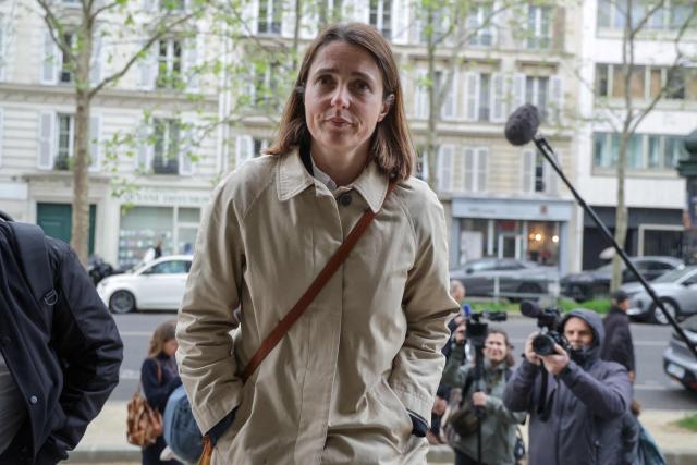 French trade union General Confederation of Labour (CGT) secretary general Sophie Binet arrives for a meeting with France's Labour Minister Jean-Pierre Farandou (not pictured) to discuss the proposed May 1st bill, in Paris on April 13, 2026. (Photo by Ludovic MARIN / AFP)