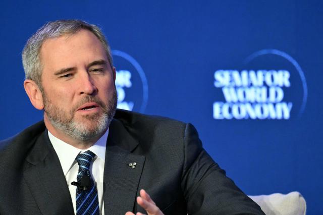 Ripple CEO Brad Garlinghouse speaks during the Semafor World Economy Conference in Washington, DC, on April 13, 2026. (Photo by Mandel NGAN / AFP)
