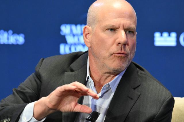 Jon Winkelried, CEO of TPG, speaks during the Semafor World Economy 2026 conference in Washington, DC, on April 13, 2026. (Photo by Mandel NGAN / AFP)