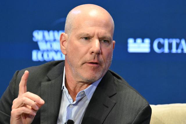Jon Winkelried, CEO of TPG, speaks during the Semafor World Economy 2026 conference in Washington, DC, on April 13, 2026. (Photo by Mandel NGAN / AFP)